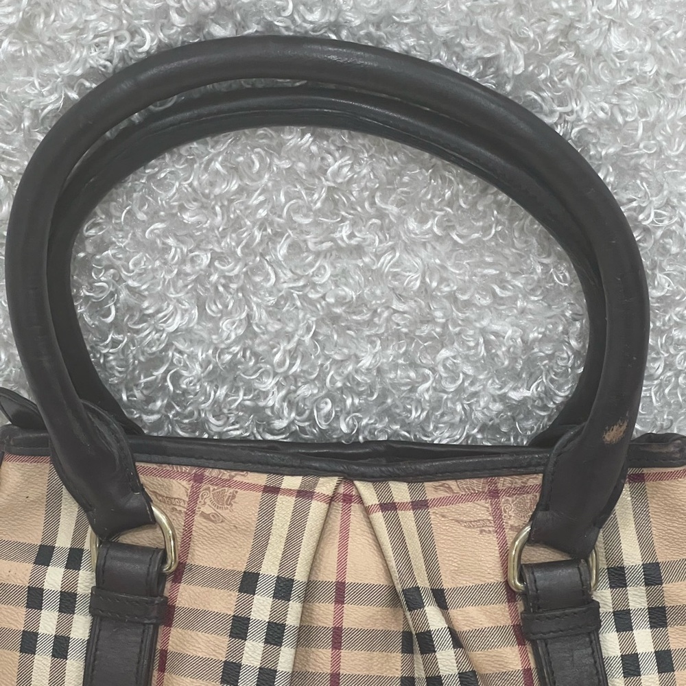 Burberry Northfield Convertible Haymarket Brown Canvas Tote - Picture 2 of 16